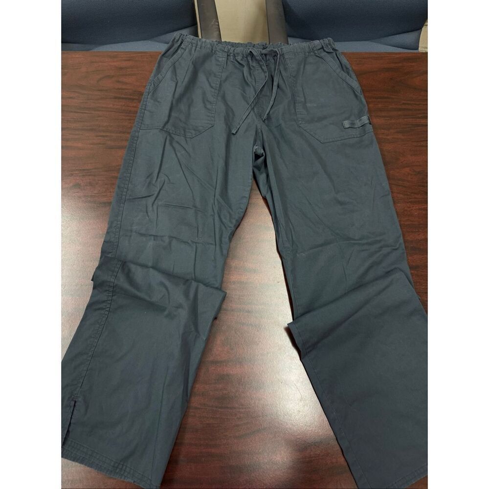 Cherokee Pewter Colored Mid Rise Straight Leg Scrub Pants Size Medium